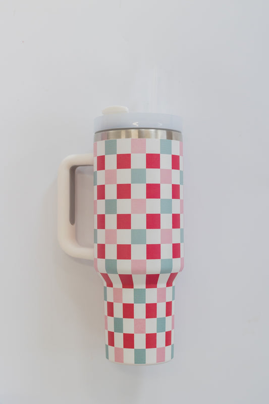 40 OZ TUMBLER | CHRISTMAS CHECKERED