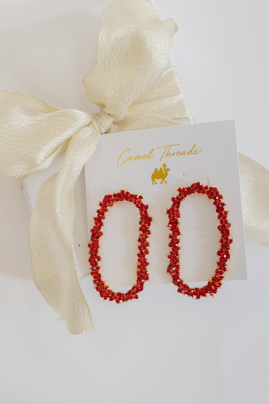 JEWEL EARRINGS  | RED