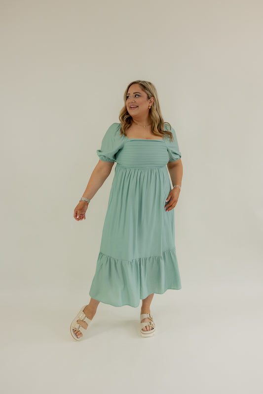 A LOVELY TIME MIDI DRESS | DUSTY MINT