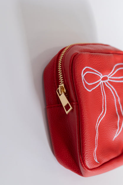 MINI COSMETIC BAG | RED BOW