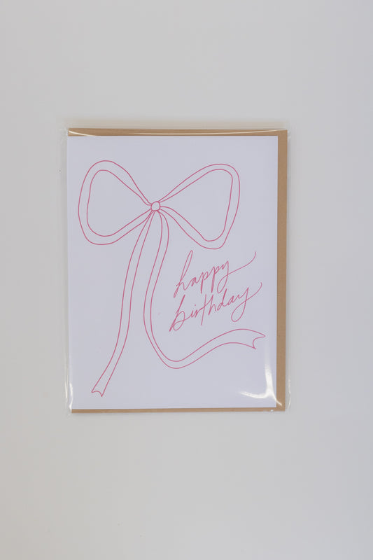 HAPPY BIRTHDAY WITH A BOW | CARD