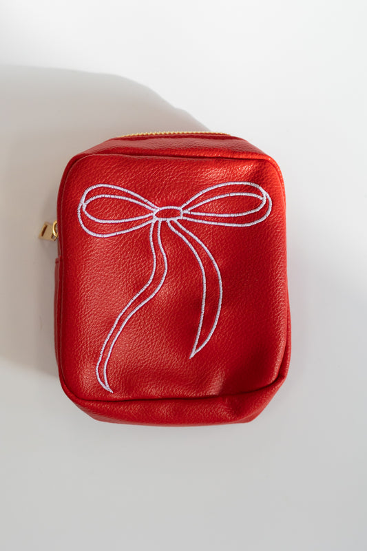 MINI COSMETIC BAG | RED BOW