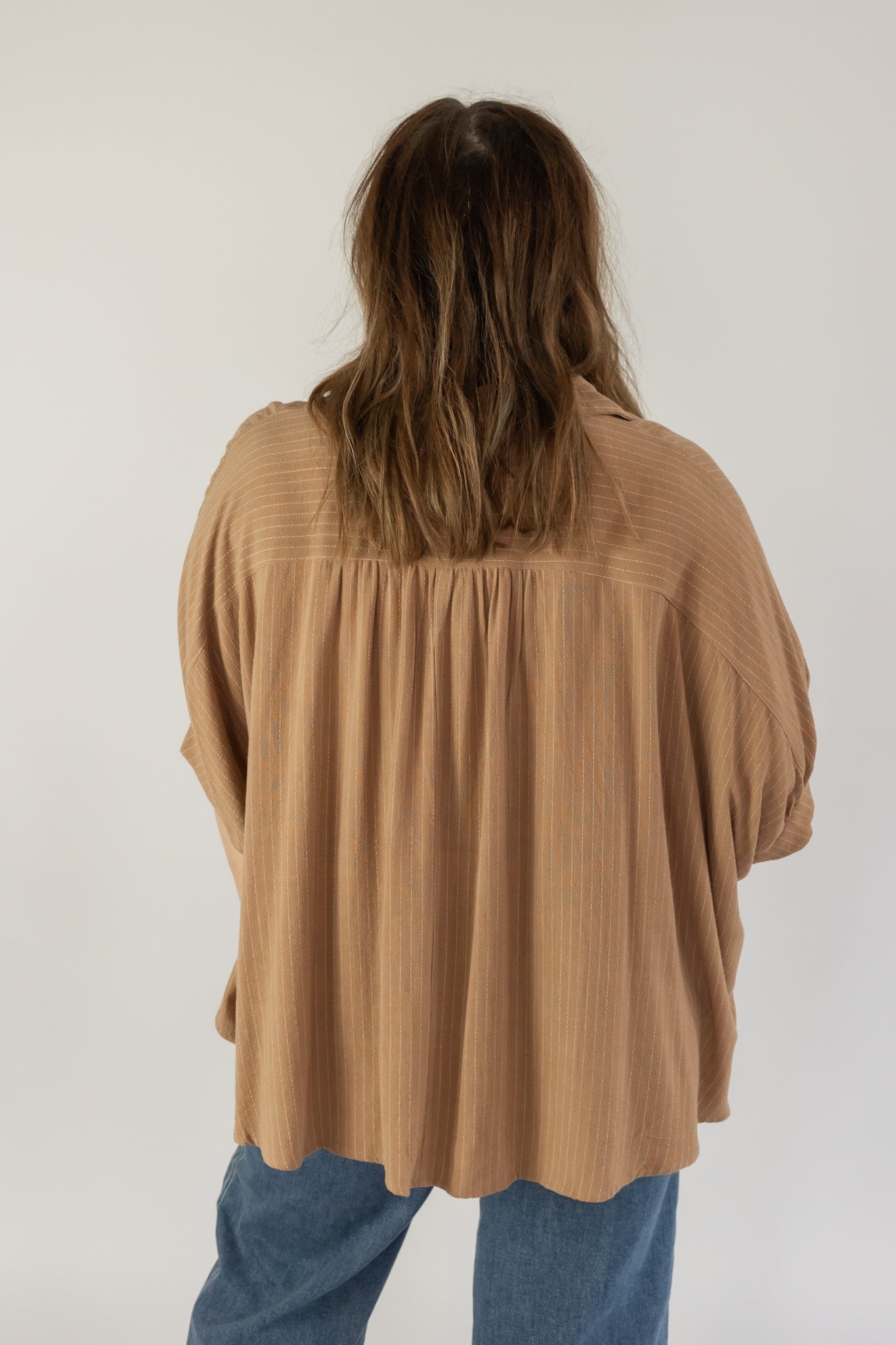 ALL ABOUT STRIPES OVERSIZED SHIRT IN COCO
