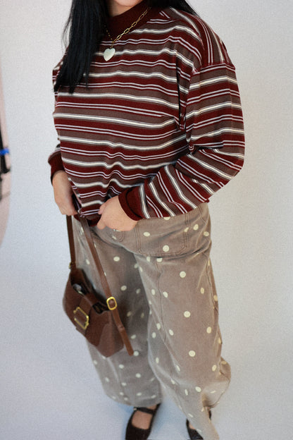 THE SUNDAY STRIPE MOCK NECK