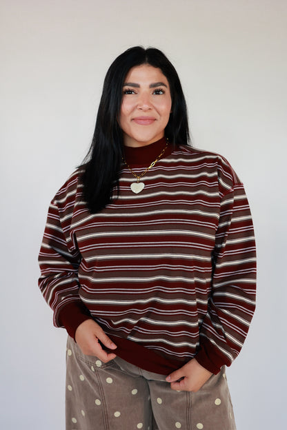 THE SUNDAY STRIPE MOCK NECK