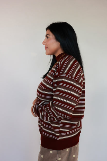 THE SUNDAY STRIPE MOCK NECK