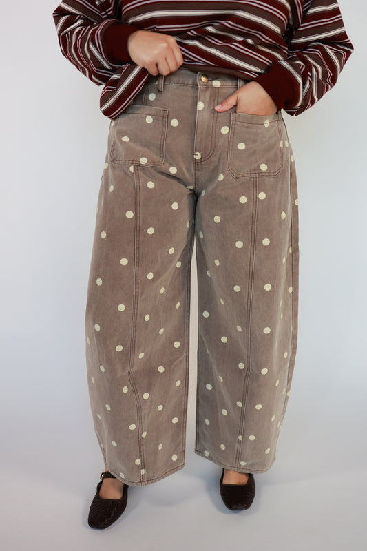 THE COCOA DOT BARREL PANTS