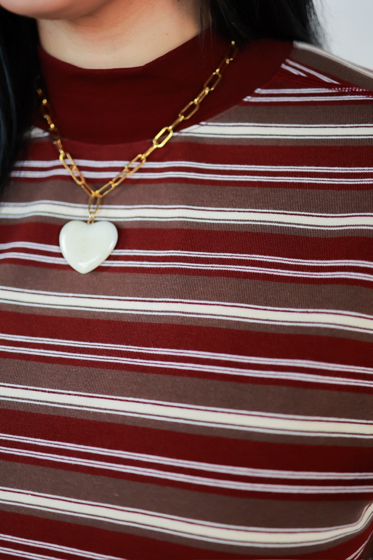 THE SUNDAY STRIPE MOCK NECK