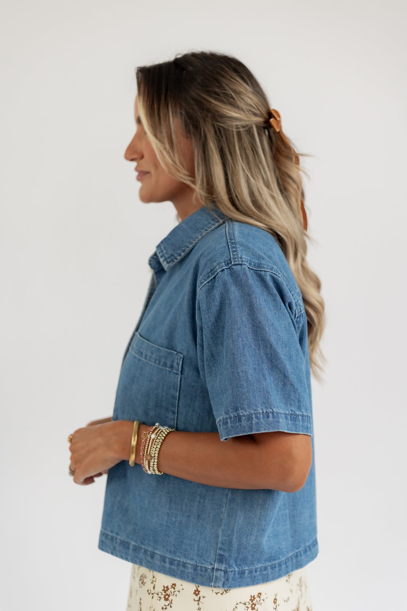 DENIM DAYS BUTTON UP TOP