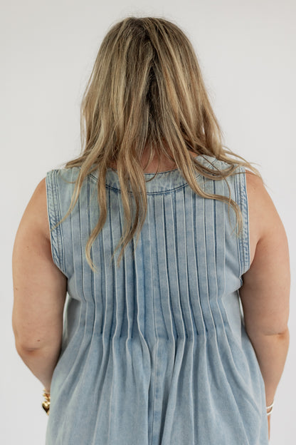 MAKE IT COUNT DENIM ROMPER | RESTOCK