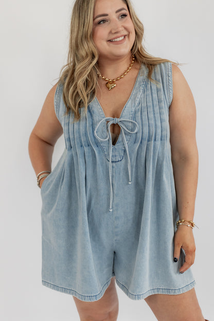 MAKE IT COUNT DENIM ROMPER | RESTOCK