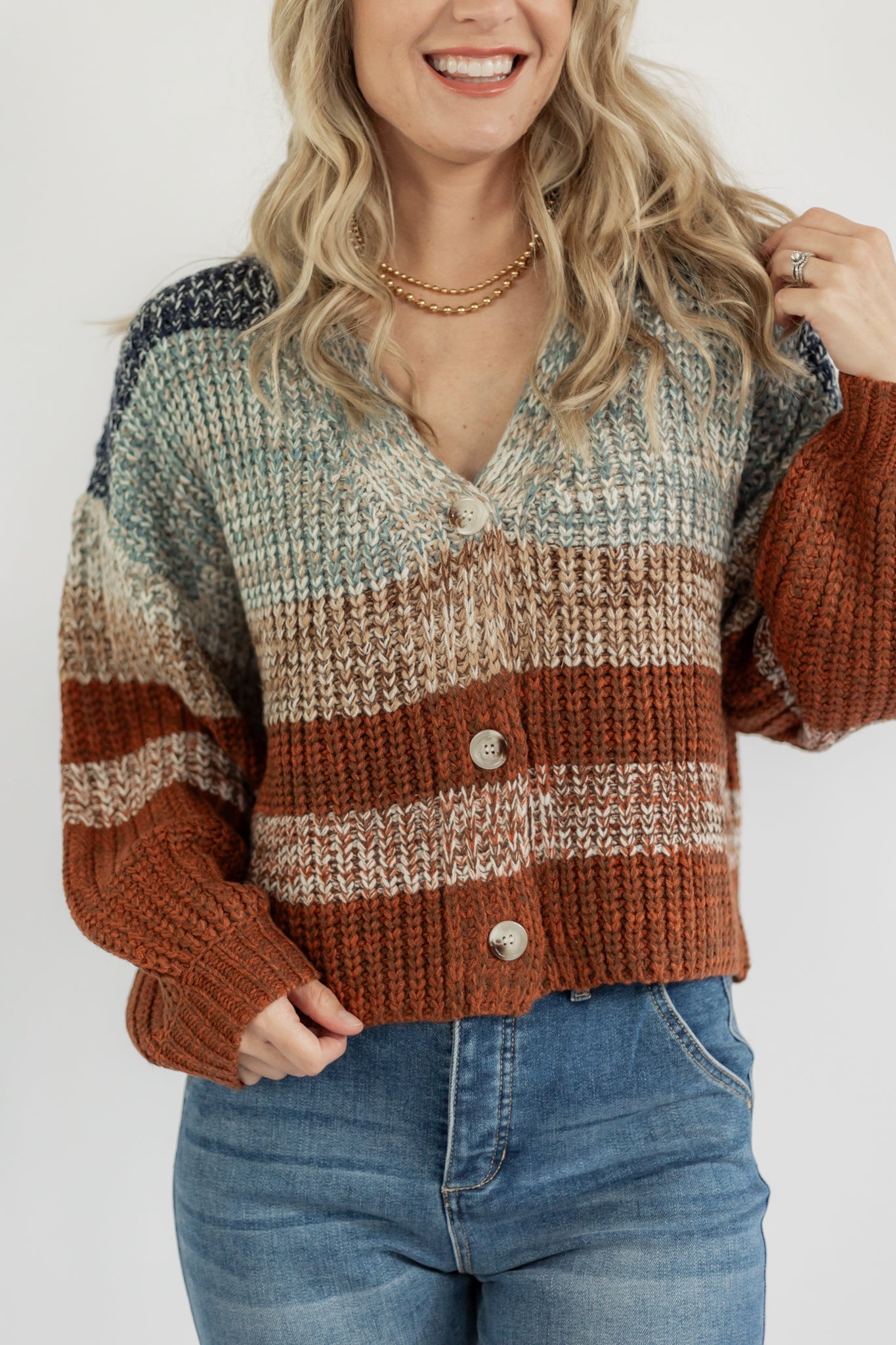 COMFORTABLY ME COLOR BLOCK CARDIGAN