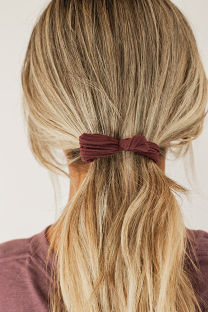 BOW PONYTAILS (PACK OF 3) | MAROON