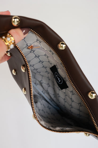 THE CHIC GOLD WESTLYN BUM BAG | CHOCOLATE