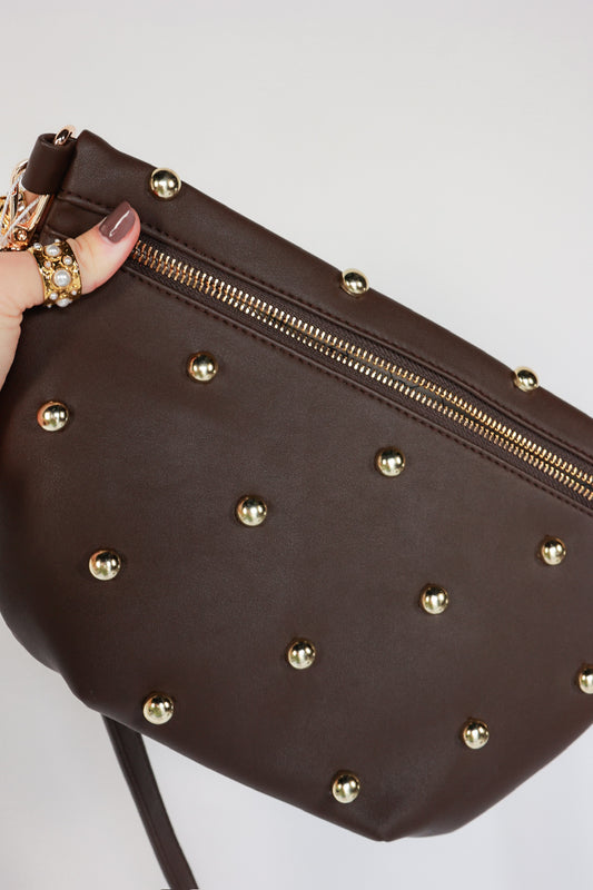 THE CHIC GOLD WESTLYN BUM BAG | CHOCOLATE