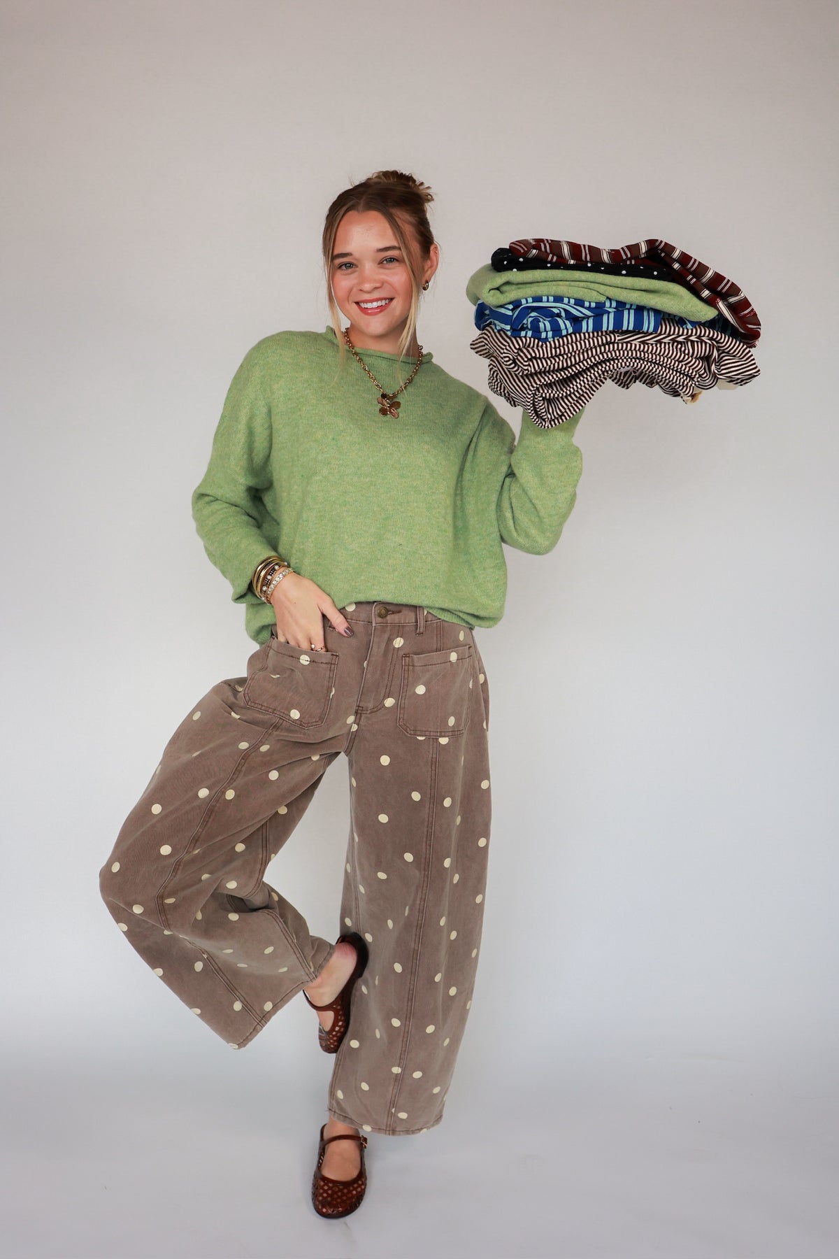 THE COCOA DOT BARREL PANTS