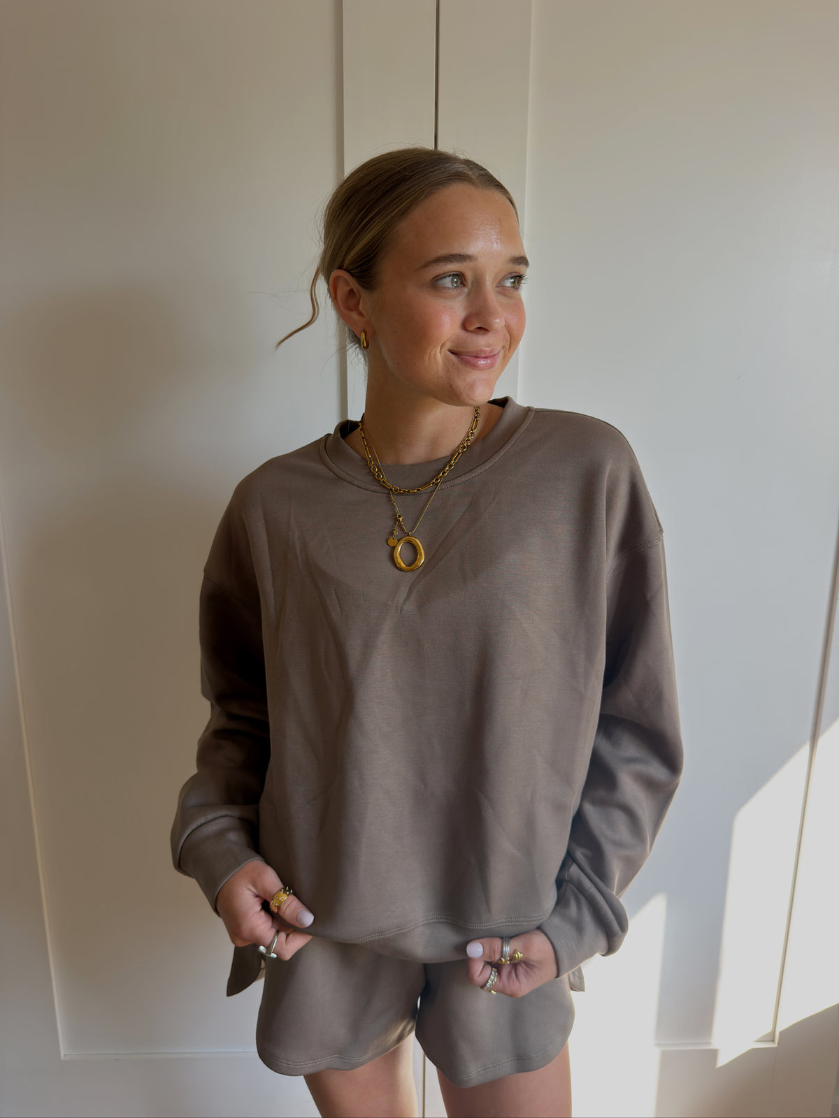 THE PULLOVER SET IN MOCHA BROWN | TOP ONLY