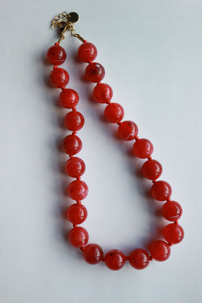 GO RED BEADED NECKLACE