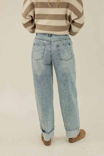 SLIGHT BARREL CUFF JEANS | SO ME