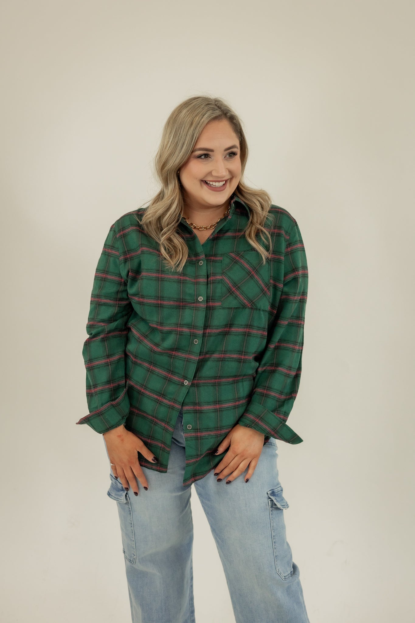 A GIRLY CHRISTMAS PLAID TOP