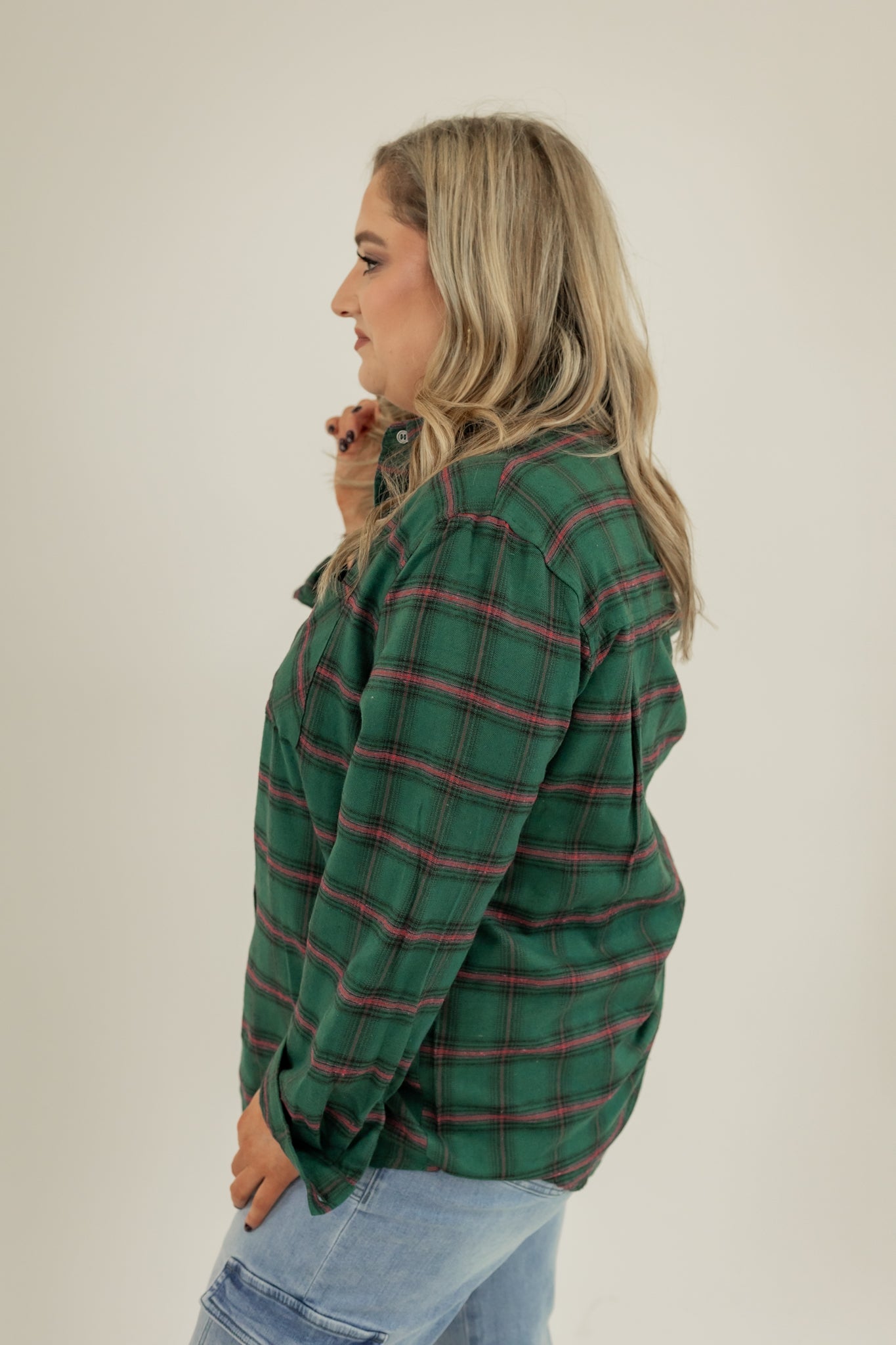 A GIRLY CHRISTMAS PLAID TOP