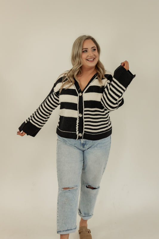 KEEP IT BOLD STRIPED CARDIGAN