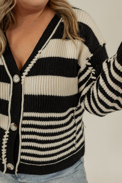 KEEP IT BOLD STRIPED CARDIGAN