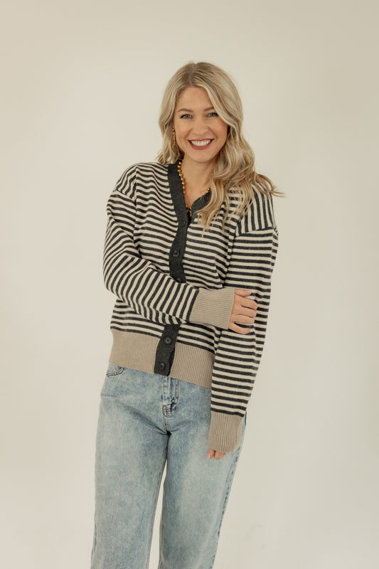 CLOSE TO YOU CARDIGAN IN CHARCOAL