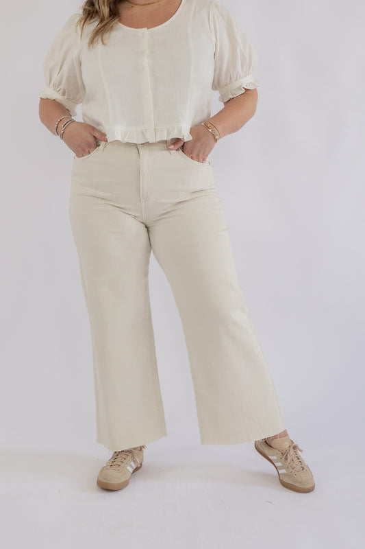 DENVER WIDE LEG CROP IN STONE | HABITUAL