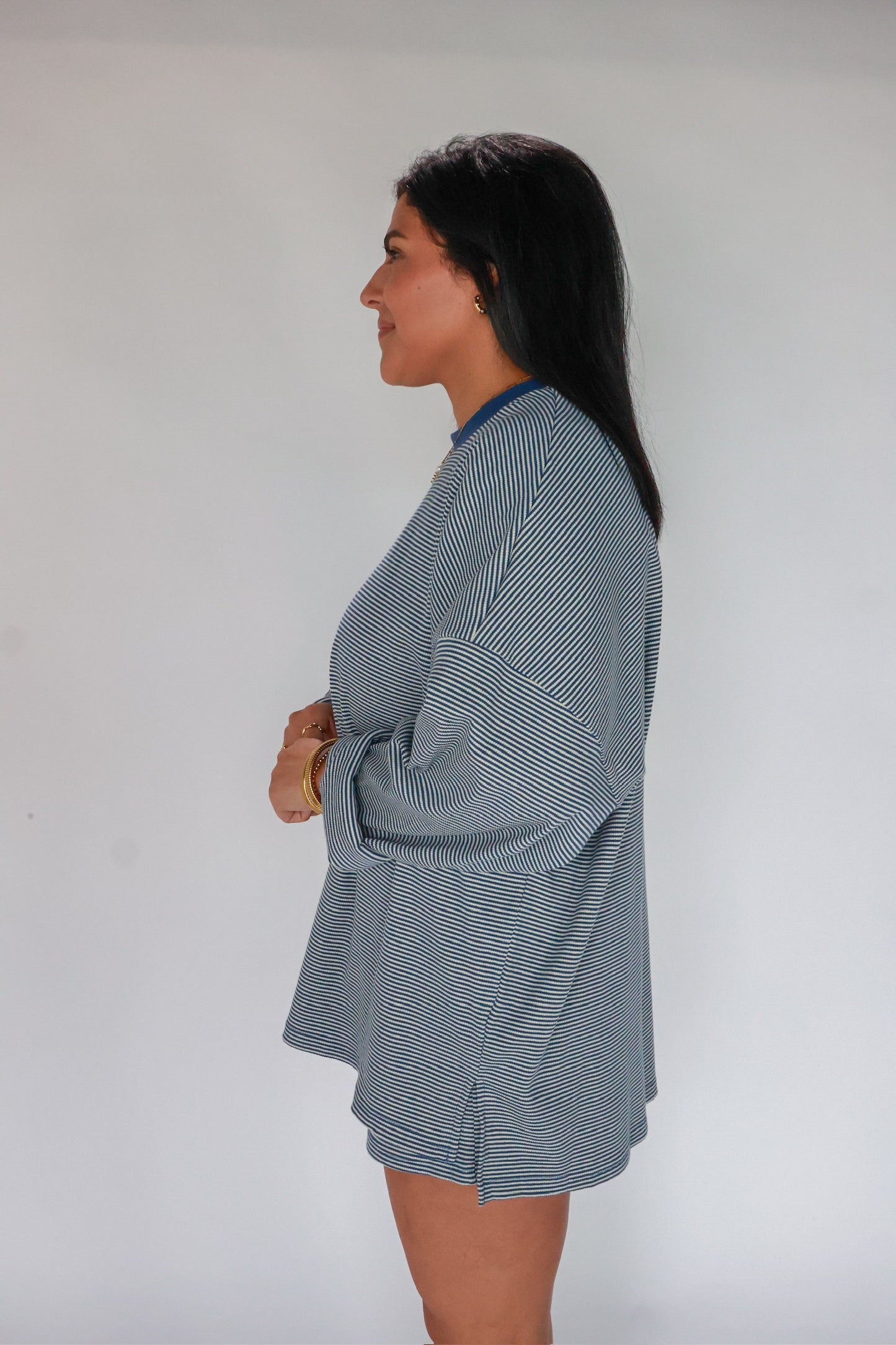 THE STRIPED BLUE SET | TOP ONLY