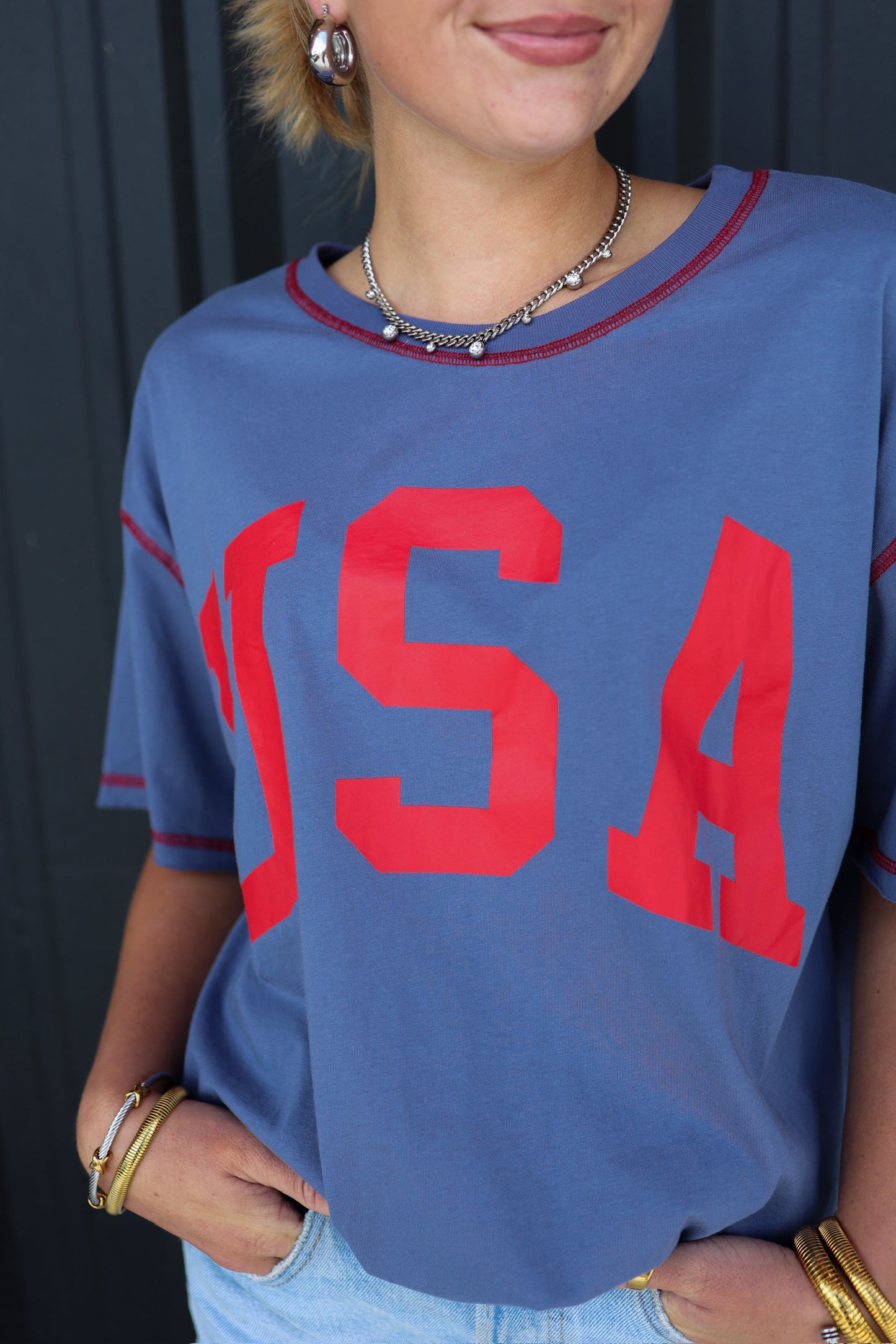 OVERSIZED USA TEE