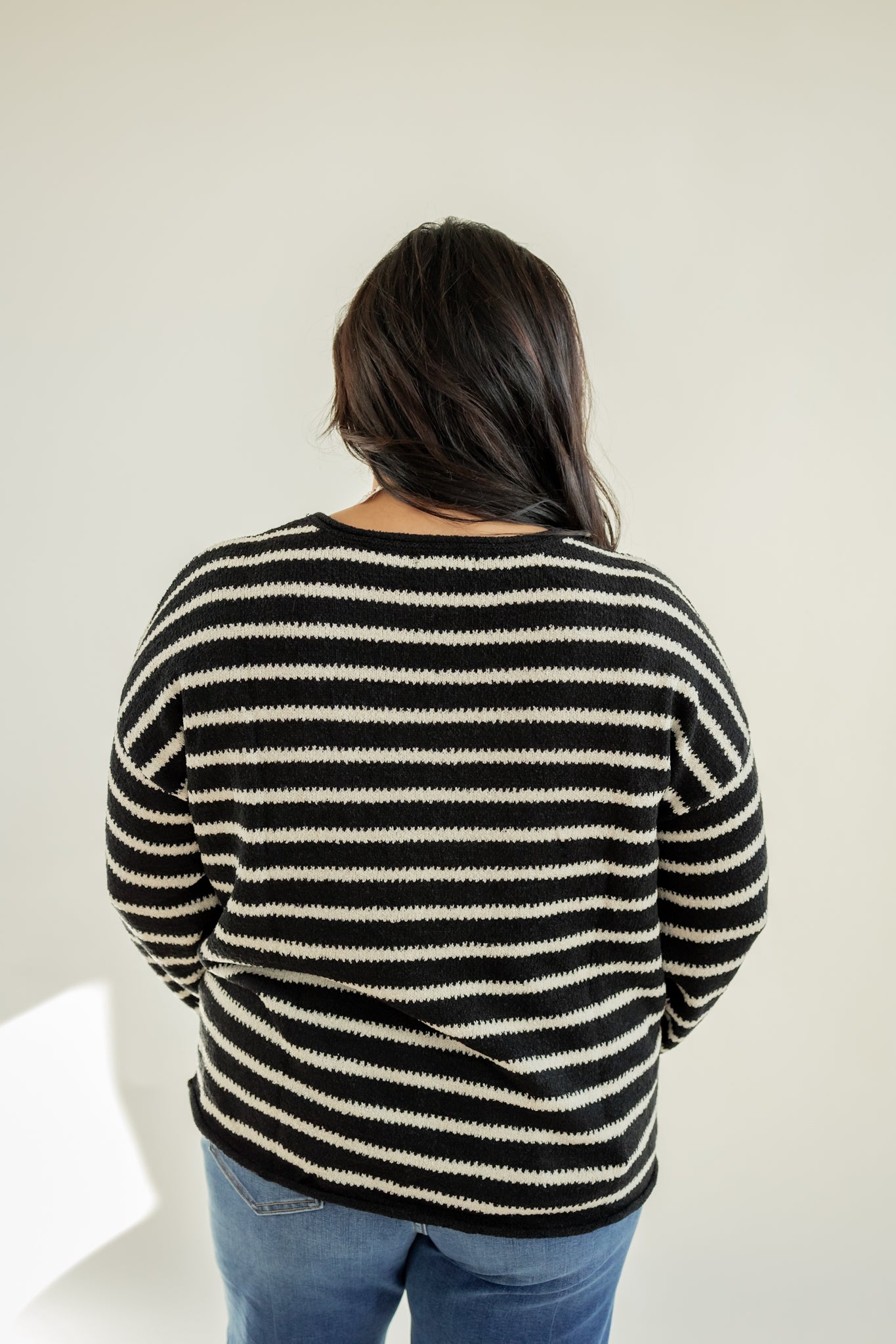 LATE NIGHTS STRIPE TOP | BLACK + WHITE