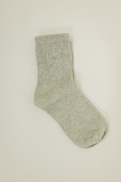 BOW SOCKS | LIGHT GREY