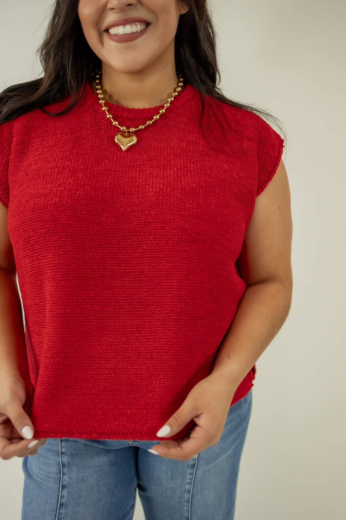 MADE FOR YOU SWEATER VEST IN RED