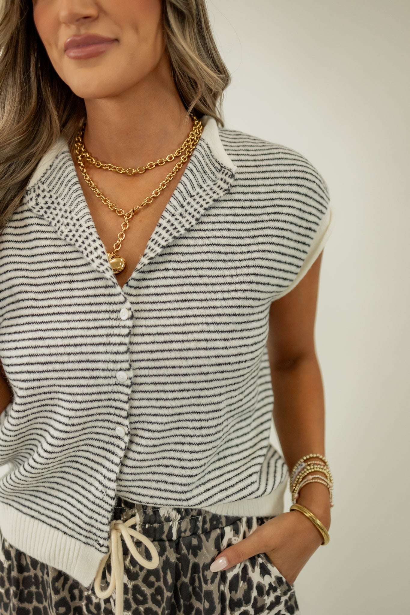 SASSY IN STRIPES SWEATER VEST