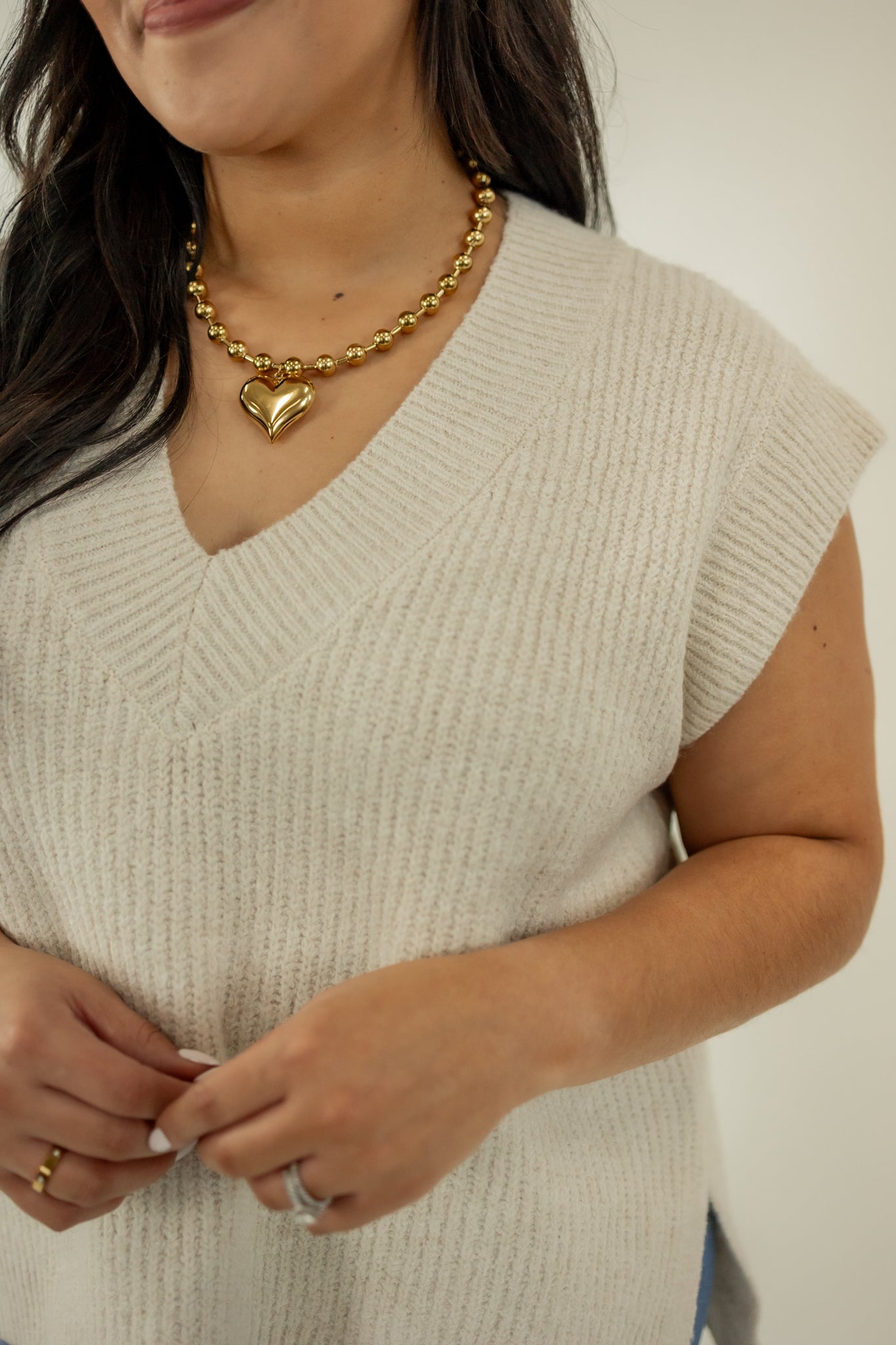 PERFECTLY YOURS SWEATER VEST | SAND BEIGE