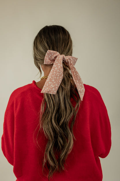 FLORAL BOW SCRUNCHIE | PINK