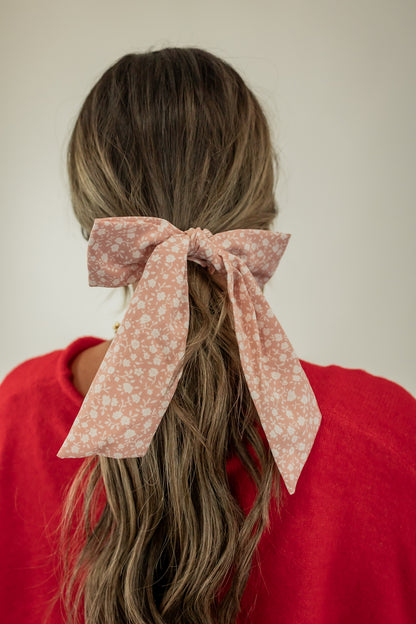 FLORAL BOW SCRUNCHIE | PINK