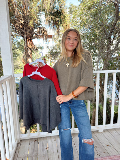 THE OVERSIZED CREWNECK | DEEP RED