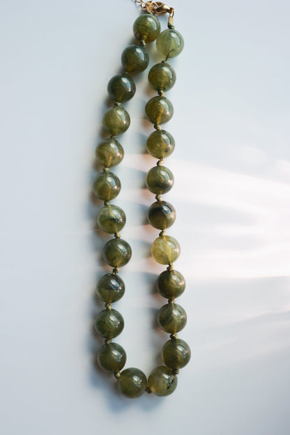 THE BUBBLE NECKLACE IN OLIVE
