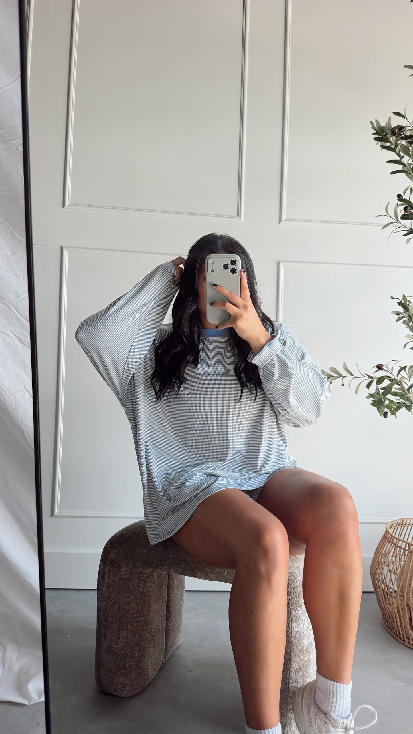 THE STRIPED PERIWINKLE SET | TOP ONLY