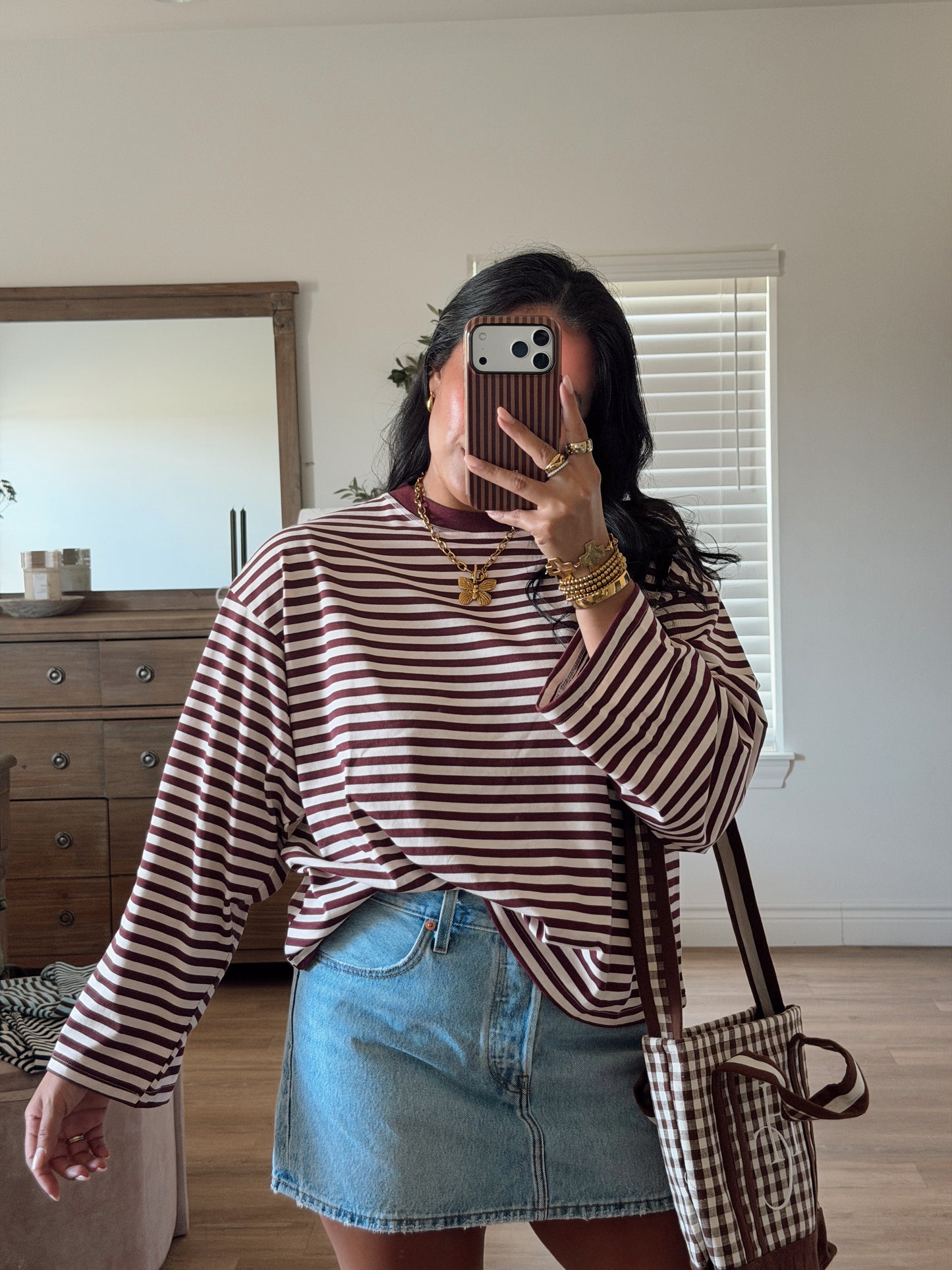 EASY DOES IT STRIPE TOP | BURGUNDY + BLUSH