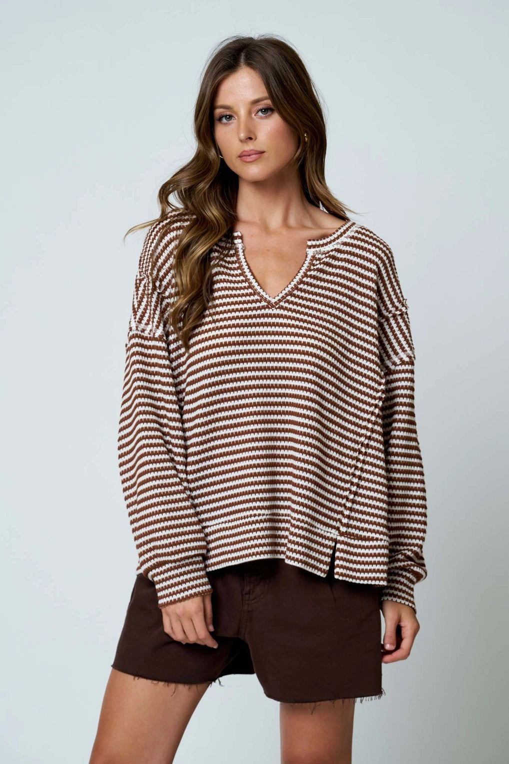 PRE-ORDER | THE MOCHA GROVE STRIPE TOP *ARRIVES TO US BY 8/11