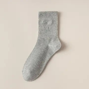 BOW SOCKS | LIGHT GREY