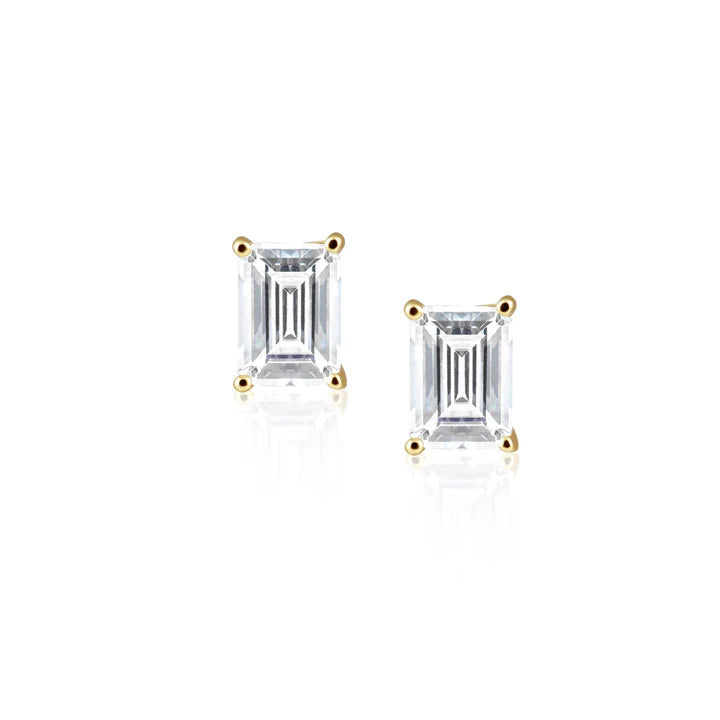 KATIE EMERALD CUT STUDS | SAHIRA